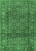 Machine Washable Persian Emerald Green Traditional Area Rugs, wshtr3421emgrn