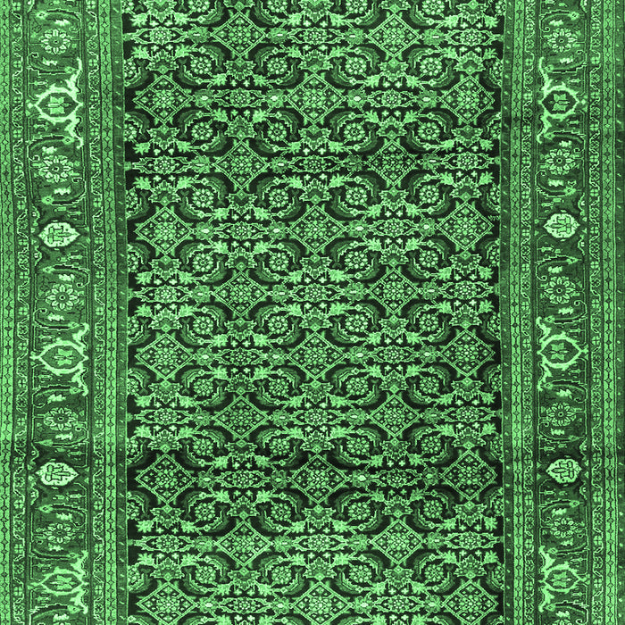 Machine Washable Persian Emerald Green Traditional Area Rugs, wshtr3421emgrn
