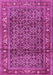 Machine Washable Persian Pink Traditional Rug, wshtr3421pnk