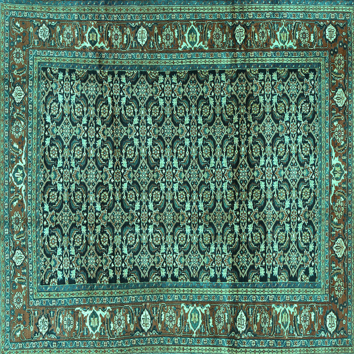 Square Persian Turquoise Traditional Rug, tr3421turq