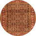 Machine Washable Persian Orange Traditional Area Rugs, wshtr3421org