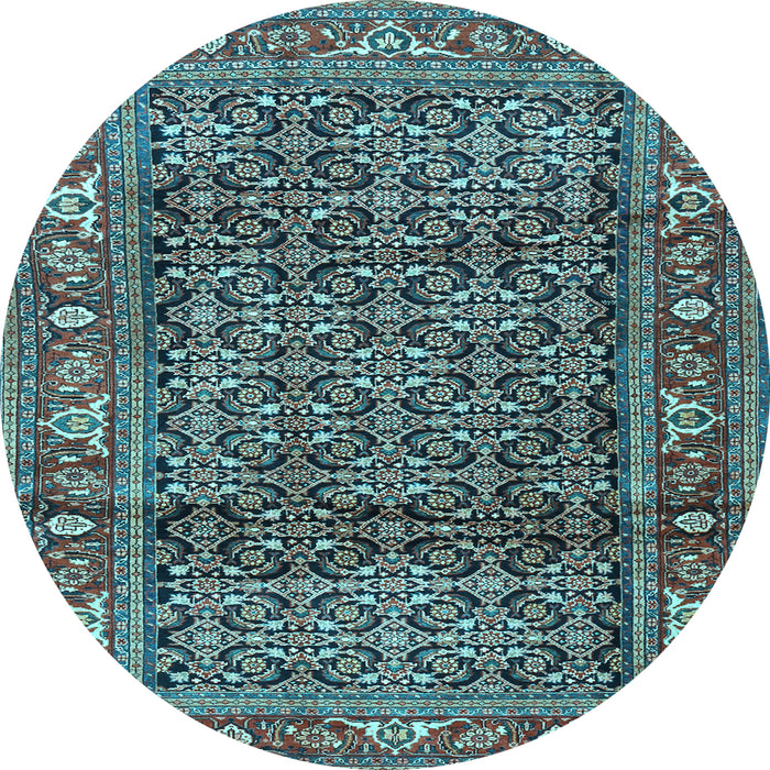 Round Persian Light Blue Traditional Rug, tr3421lblu