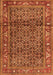 Serging Thickness of Machine Washable Persian Orange Traditional Area Rugs, wshtr3421org