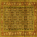 Square Persian Yellow Traditional Rug, tr3421yw