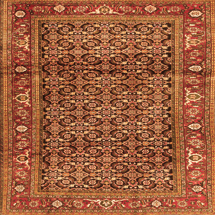 Serging Thickness of Persian Orange Traditional Rug, tr3421org