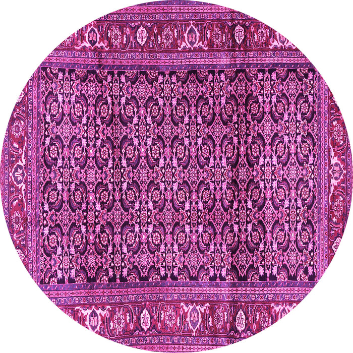 Round Persian Pink Traditional Rug, tr3421pnk