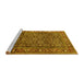 Sideview of Machine Washable Persian Yellow Traditional Rug, wshtr3421yw