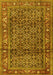 Machine Washable Persian Yellow Traditional Rug, wshtr3421yw