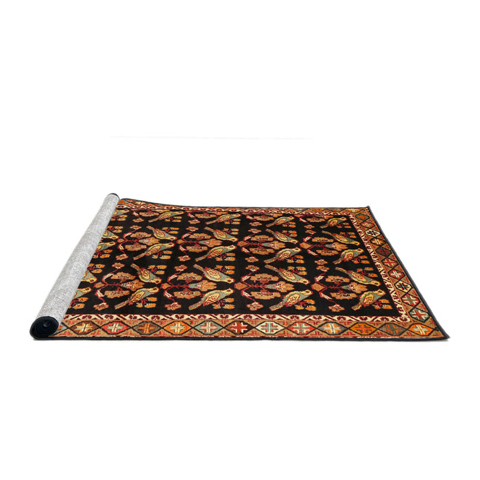 Sideview of Machine Washable Traditional Night Red Rug, wshtr3422