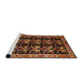 Sideview of Machine Washable Traditional Night Red Rug, wshtr3422