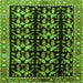 Round Machine Washable Persian Green Traditional Area Rugs, wshtr3422grn