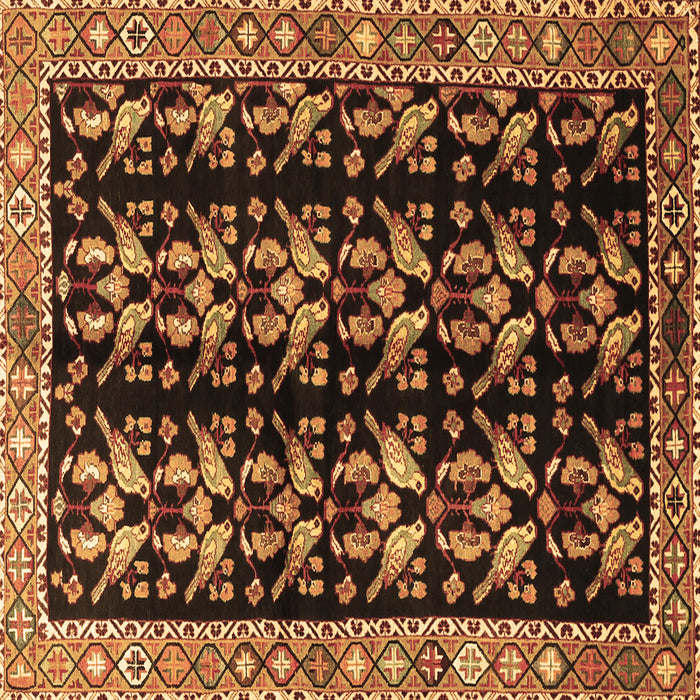 Square Persian Brown Traditional Rug, tr3422brn