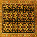 Square Machine Washable Persian Yellow Traditional Rug, wshtr3422yw