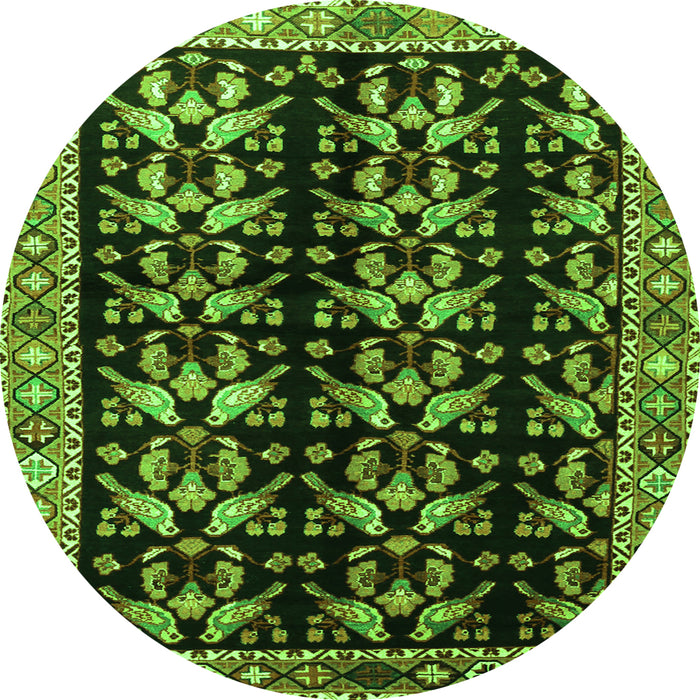 Square Persian Green Traditional Rug, tr3422grn