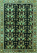 Machine Washable Persian Turquoise Traditional Area Rugs, wshtr3422turq