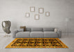 Machine Washable Persian Yellow Traditional Rug in a Living Room, wshtr3422yw