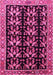 Machine Washable Persian Pink Traditional Rug, wshtr3422pnk