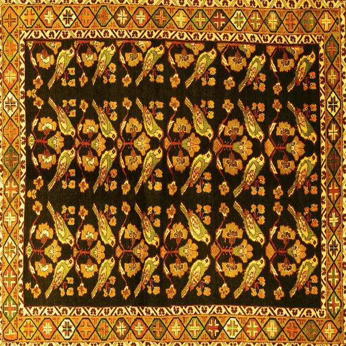 Square Persian Yellow Traditional Rug, tr3422yw