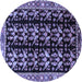 Round Persian Blue Traditional Rug, tr3422blu