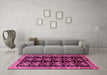 Machine Washable Persian Pink Traditional Rug in a Living Room, wshtr3422pnk