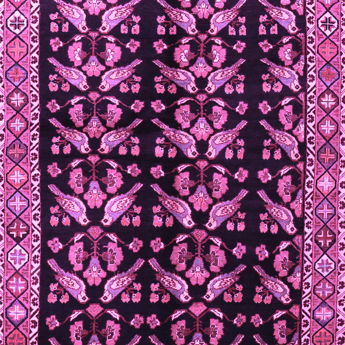 Machine Washable Persian Purple Traditional Area Rugs, wshtr3422pur