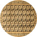 Round Persian Brown Traditional Rug, tr3423brn