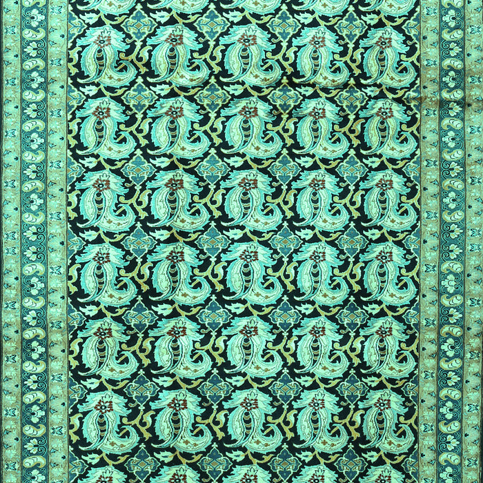 Machine Washable Persian Turquoise Traditional Area Rugs, wshtr3423turq