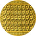 Round Persian Yellow Traditional Rug, tr3423yw