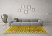 Machine Washable Persian Yellow Traditional Rug in a Living Room, wshtr3423yw