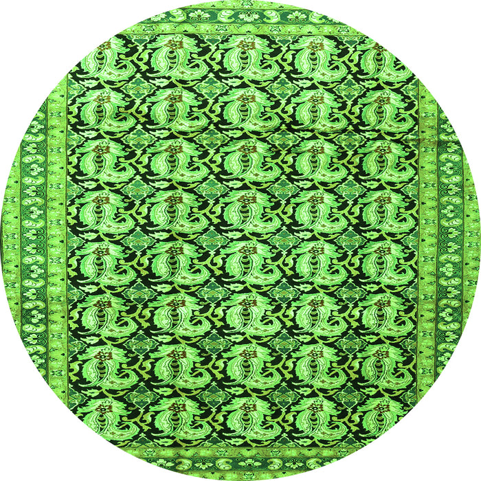 Square Persian Green Traditional Rug, tr3423grn