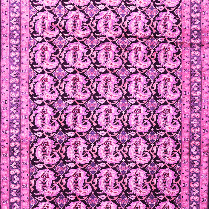 Machine Washable Persian Pink Traditional Rug, wshtr3423pnk