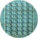Round Persian Light Blue Traditional Rug, tr3423lblu