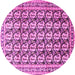 Round Machine Washable Persian Pink Traditional Rug, wshtr3423pnk