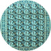 Round Machine Washable Persian Light Blue Traditional Rug, wshtr3423lblu