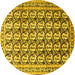 Round Machine Washable Persian Yellow Traditional Rug, wshtr3423yw