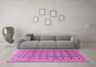 Machine Washable Persian Pink Traditional Rug in a Living Room, wshtr3423pnk