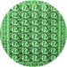Round Persian Emerald Green Traditional Rug, tr3423emgrn
