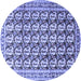 Round Machine Washable Persian Blue Traditional Rug, wshtr3423blu