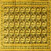 Square Machine Washable Persian Yellow Traditional Rug, wshtr3423yw