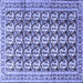 Square Machine Washable Persian Blue Traditional Rug, wshtr3423blu