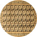 Round Machine Washable Persian Brown Traditional Rug, wshtr3423brn