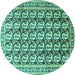 Round Persian Turquoise Traditional Rug, tr3423turq