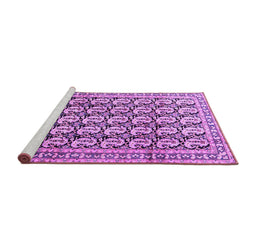 Sideview of Machine Washable Persian Purple Traditional Area Rugs, wshtr3423pur