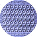 Round Persian Blue Traditional Rug, tr3423blu