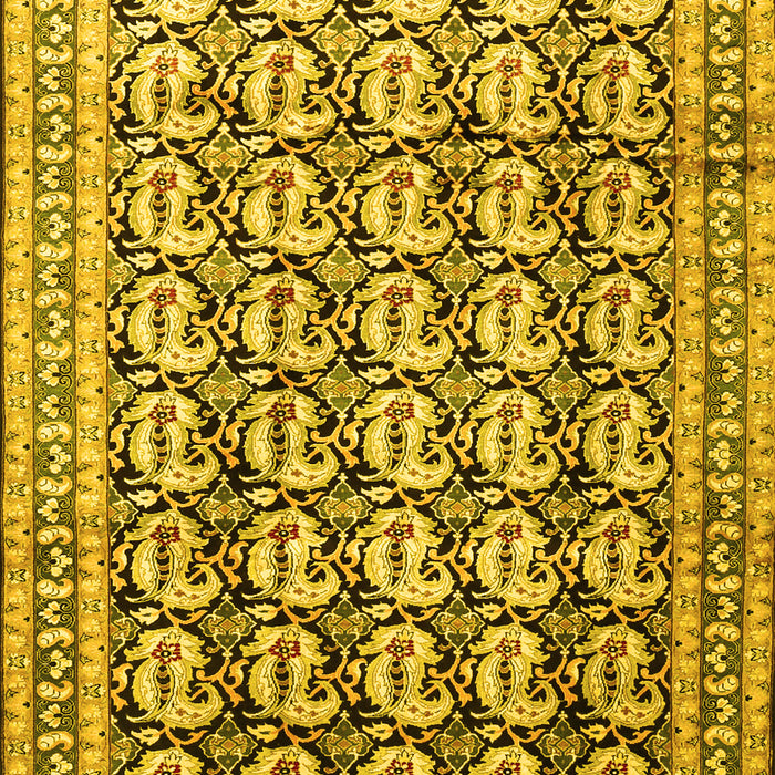Machine Washable Persian Yellow Traditional Rug, wshtr3423yw