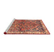 Sideview of Machine Washable Traditional Sand Brown Rug, wshtr3424