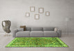 Machine Washable Animal Green Traditional Area Rugs in a Living Room,, wshtr3424grn