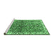 Sideview of Machine Washable Animal Emerald Green Traditional Area Rugs, wshtr3424emgrn