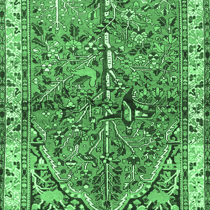 Machine Washable Animal Emerald Green Traditional Area Rugs, wshtr3424emgrn