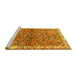 Sideview of Machine Washable Animal Yellow Traditional Rug, wshtr3424yw